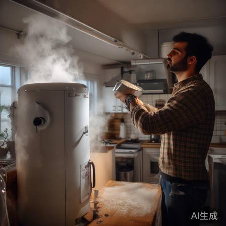 电热水器堵塞，热水冲洗可解。