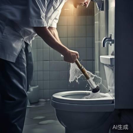 疏通马桶,工具安全使用