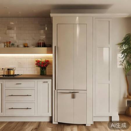 斜角冰箱柜,厨房空间新时尚