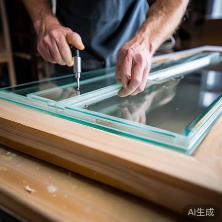 安装玻璃,均匀螺丝固定。