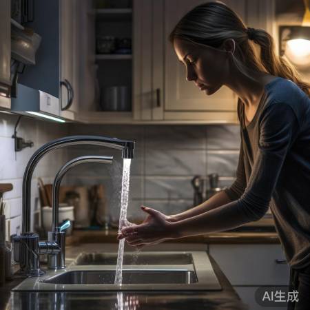 水压过低,打开龙头调节,持续低