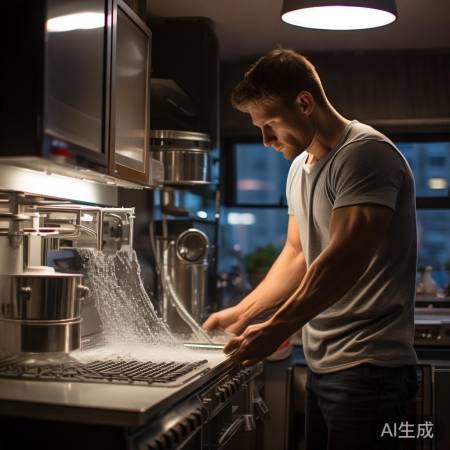 油烟机定期洗，过滤清如新。