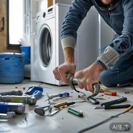 安装洗衣机进水系统,工具备齐。