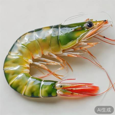 新鲜虾壳青绿,肉质饱满弹性好,