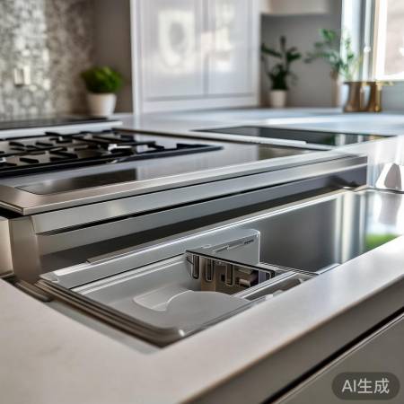 集成灶清洁方便,一擦即新。