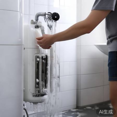 安全清洗热水器：断电水源，拆附