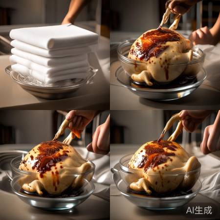 鸡洗净腌制,入味过夜。