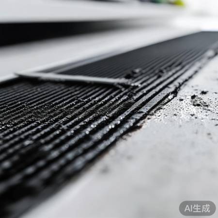 空调滤芯变色增厚,需更换。