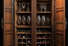 红酒杯收纳酒柜制作图纸分享，打造家居美酒收藏空间