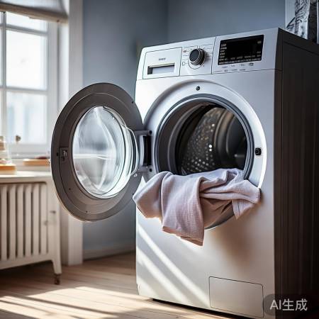 洗衣结束，晾晒衣物。