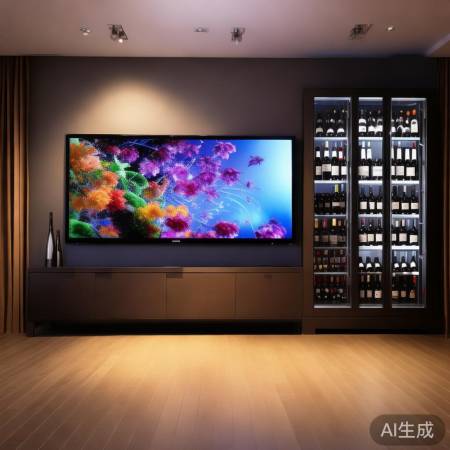 影视墙与红酒柜尺寸匹配,视觉和