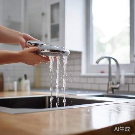 冲洗喷头至无醋味