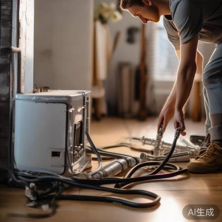 热水器安装:关总阀,按说明,连