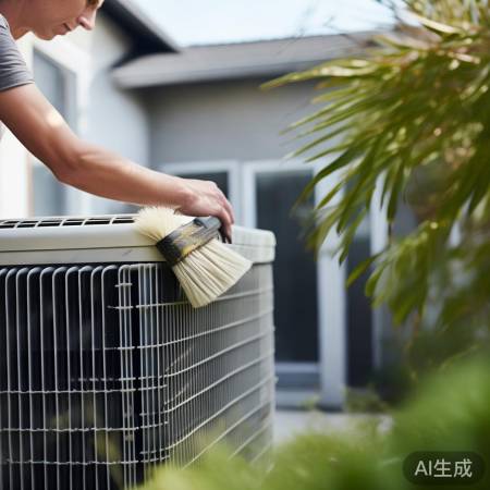 空调制冷差,散热器堵塞,用软刷