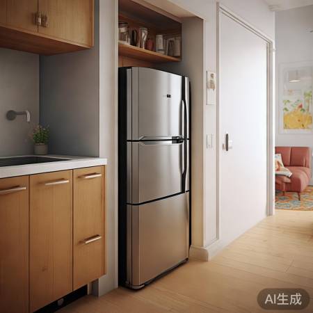 冰箱巧置交界处,兼顾空间与散热