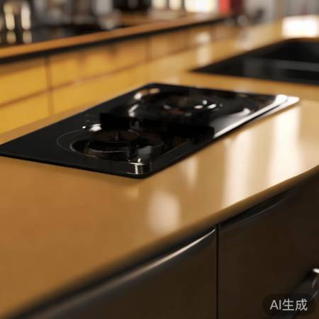 厨房布局:面积5平,灶70cm