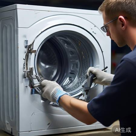 拆卸甩干桶外壳，撬开卡扣。