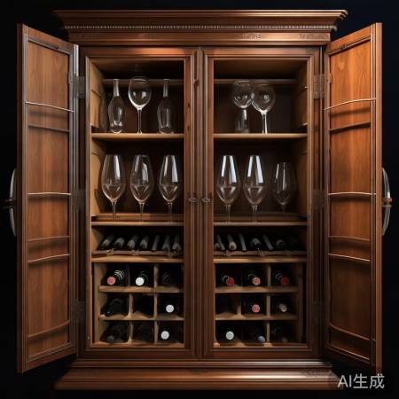 酒柜隔层设计,红酒杯分类收纳