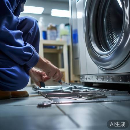 洗衣机底座松动,需拧紧螺丝或防