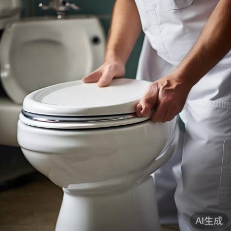 马桶安装座圈,紧固螺丝。