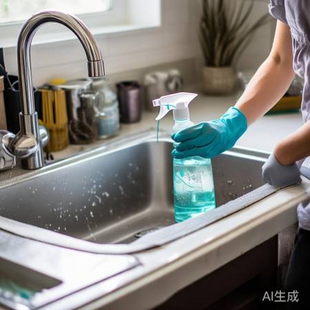 清理水垢,用剂或醋,戴手套护手