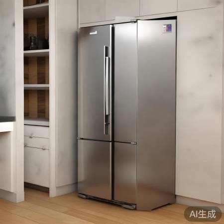 冰箱角落放,吊轨门巧避空间。