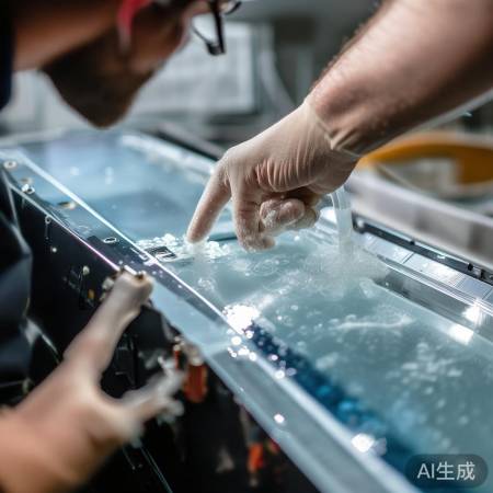 更换热水器玻璃,固定新玻璃。