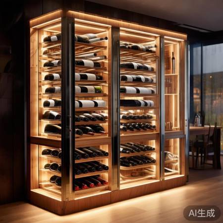 红酒柜材质与照明细节讲究