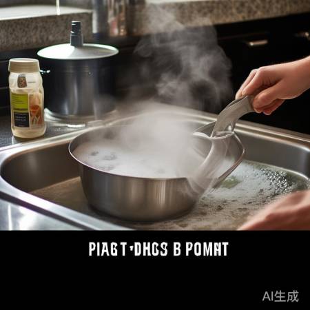 热水浸泡除油污，洗得轻松。