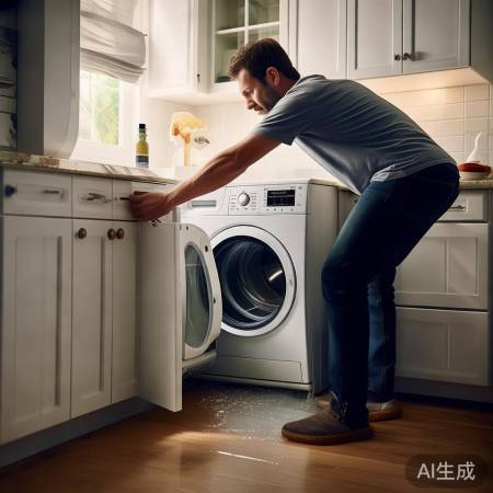 洗衣机排水堵塞,细铁丝通渠,衣