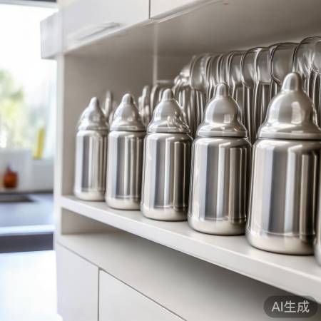 奶具消毒,整齐放置消毒柜