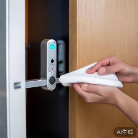 指纹锁清洁,录入指纹。