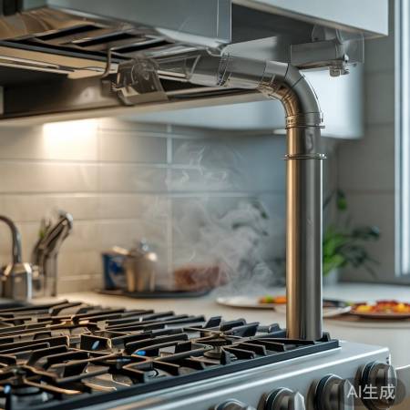 燃气灶烟管，不锈钢，排油烟道。