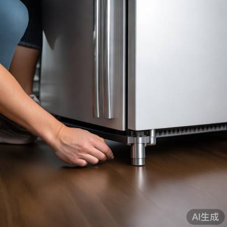 调整冰箱底盖,螺丝固定。