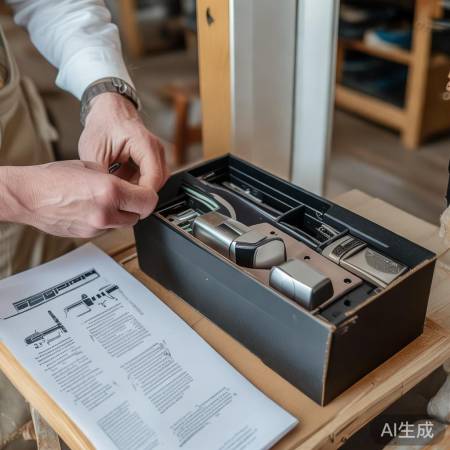 门锁安装:拆包、拧螺丝,勿过紧