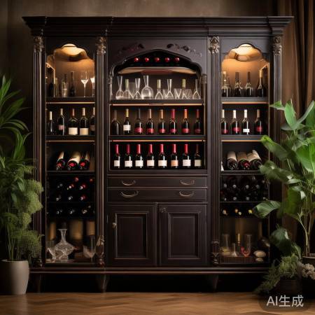 红酒架点缀,酒具点缀,绿植增层