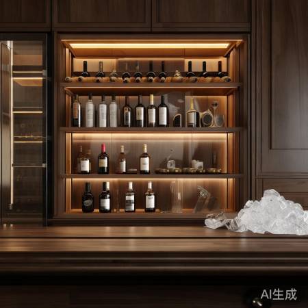 红酒柜吧台,个性化隔层设计,实