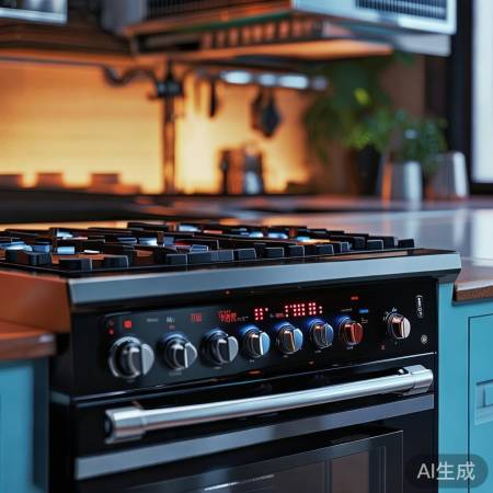 “大红鹰燃气灶:智能环保,厨房