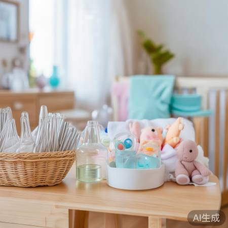 宝宝用品分材质消毒放柜