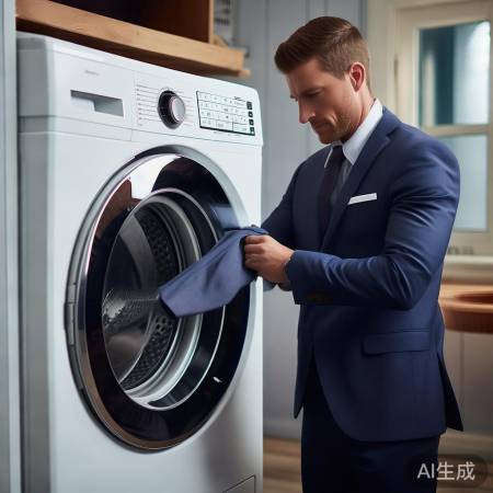 洗衣机洗西装,省时省力,洗净专