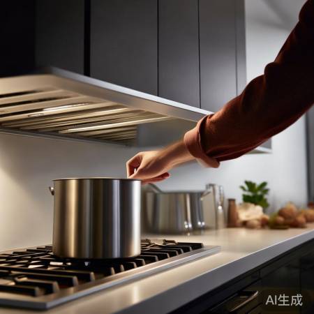 开启抽油烟机，寻找油杯位