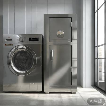 洗衣机旁放保险柜,安全美观两相
