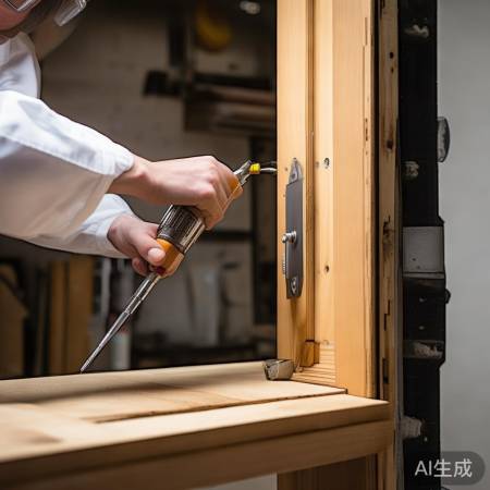 固定锁体，螺丝刀作业