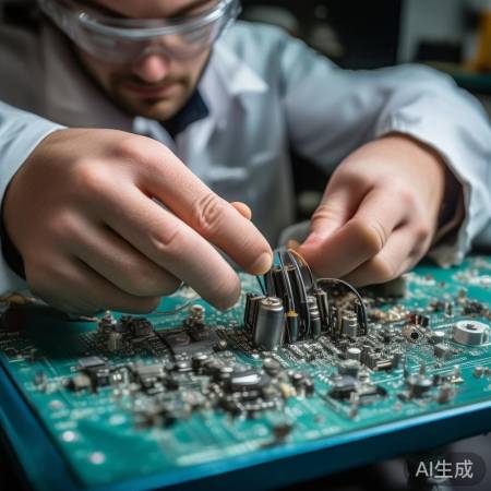 断开旧电容，标记正负。