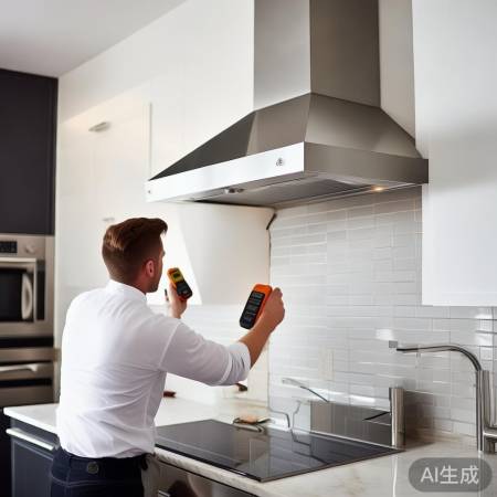 确保油烟机电源连接,安全至上。