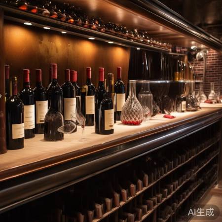 展示层美储酒巧，斜放酒瓶通风好