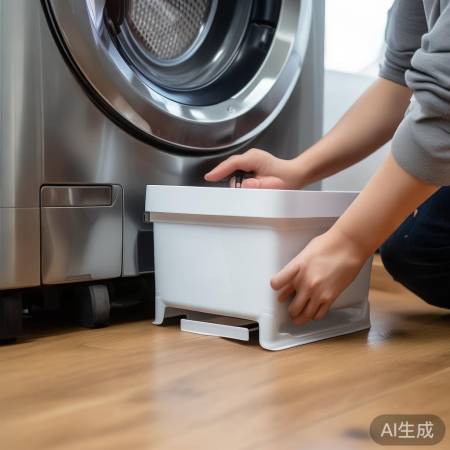 洗衣机旁收纳箱稳装法