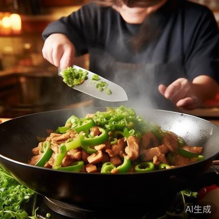 家常菜经典，肉丝青椒葱花香。