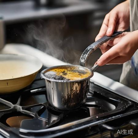 清洗油杯，热水洗除油烟。