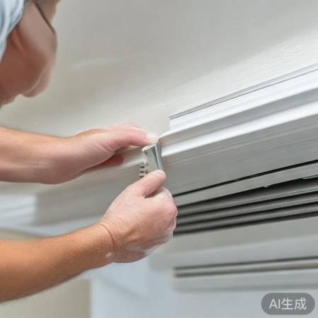 石膏线空调接口处理,平整美观密